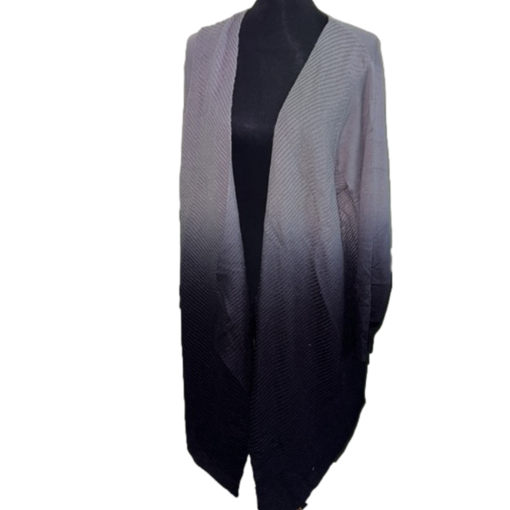 Avenue Long sweater‎ ombre grey & black 22/24 plus size cardigan